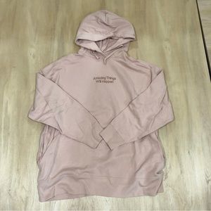 Peach Hoodie with Velvet 3D logo - Size L